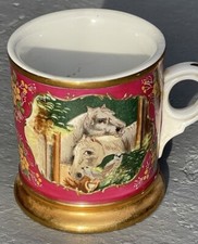 Circa 1900 Occupational Style Shaving Mug. Horse Breeder Hand Painted And Gilded