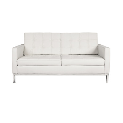 1 PC Modern button Loft Love seat In black or white PU leather #1255