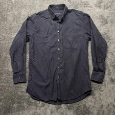 Scott Barber Shirt Mens Medium Gray Button Up Long Sleeve Preppy Casual