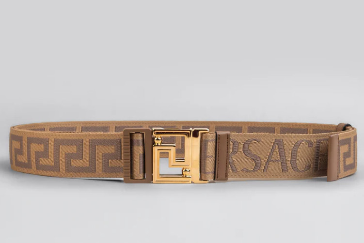 НОВЫЙ бежевый ремень С БИРКАМИ И монограммой VERSACE по всей ДЛИНЕ ОДИН РАЗМЕР 60090₽