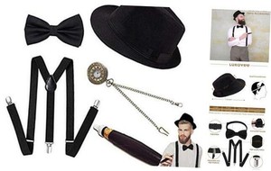 1920s Mens Gatsby Gangster Costume Accessories Set ...