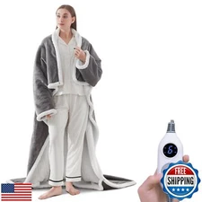 Westinghouse Electric Snuggle Throw Blankets with Foot Pocket, Wearable Heate