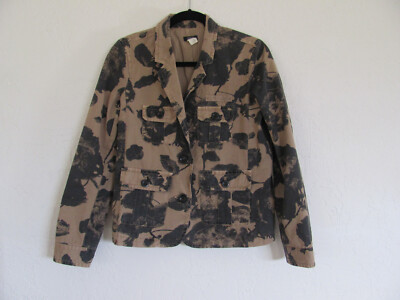 CREW Military Jacket/Blazer-Black Floral Camo w/ Light Brown