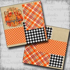 Plaid and Pumpkins NPM - 2 Premade Scrapbook Pages - EZ Layout 5631