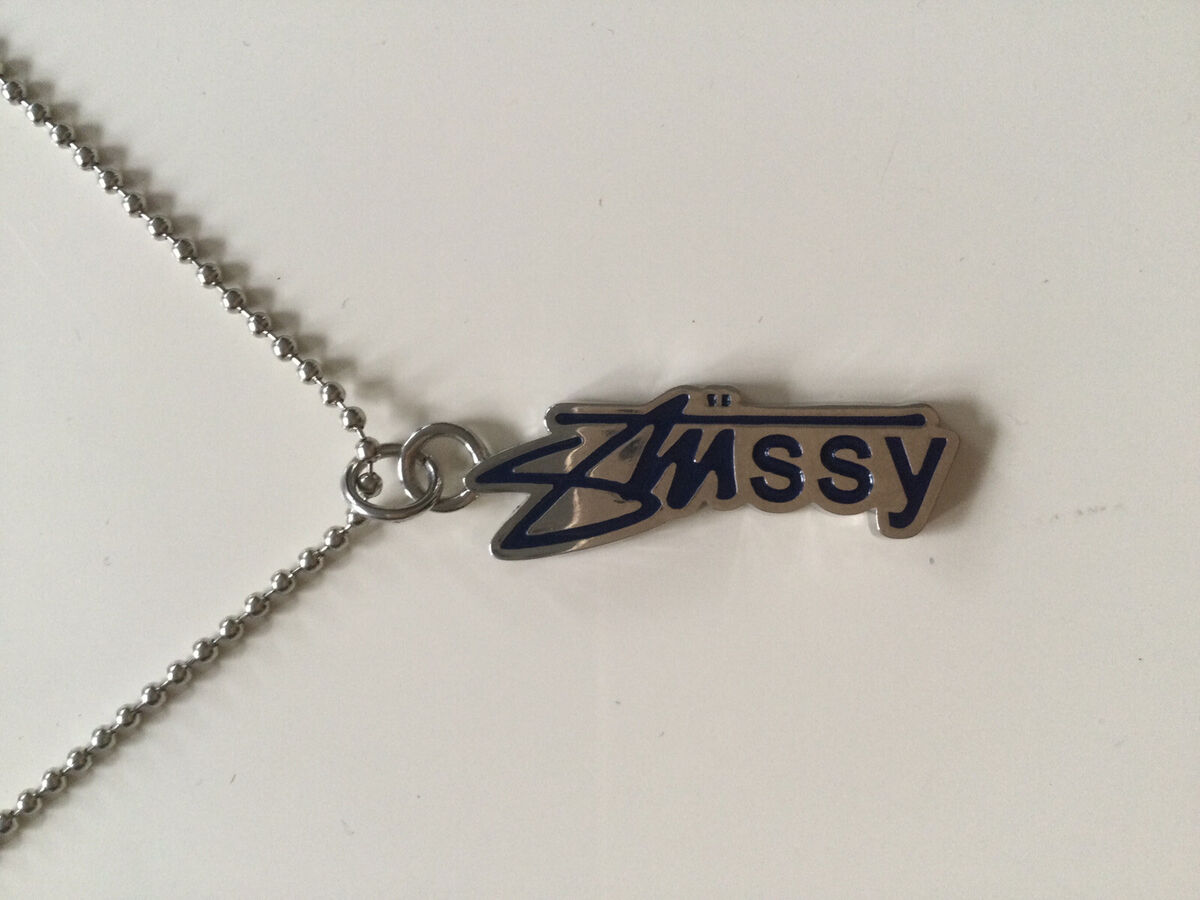 Stussy Silver/Navy Logo Stussy Necklace | eBay Stussy Silver/Navy Logo Stussy Necklace | eBay