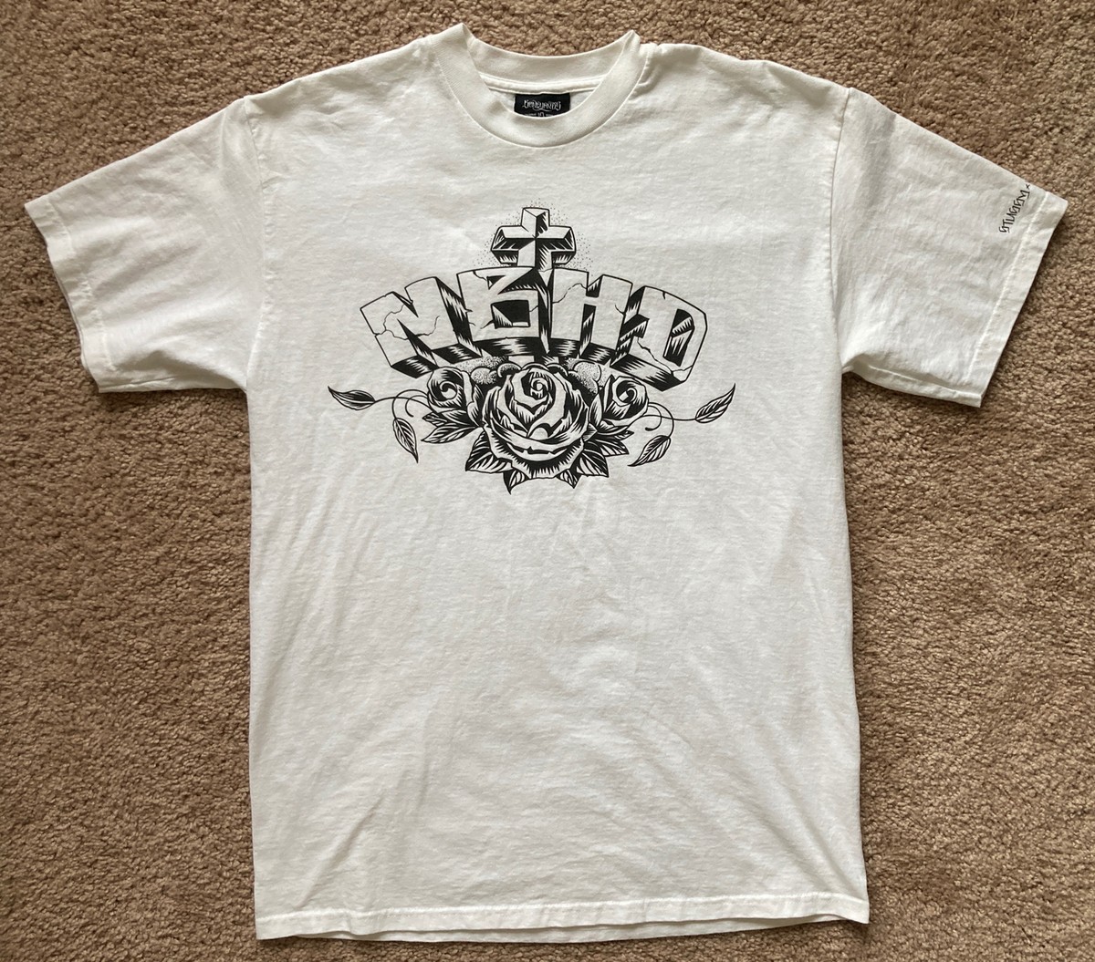 Stussy X neighborhood Boneyard Roses. Medium, White. Supreme NBHD  