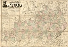 16" x 24" 1862 Map Of United States Of Kentucky Railroad Network
