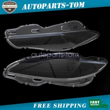 Pair Fit Jaguar XJ XJL 2010-2019 Front Headlamp Headlight Lens Cover Shell Clear