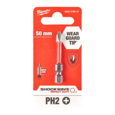 Milwaukee Elektrowerkzeuge 50mm Shockwave PH2 ideal für schwere Schlaganwendungen