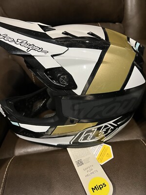 Troy Lee Designs D4 Carbon Team Gold MIPS Mountain Bike Helmet 
