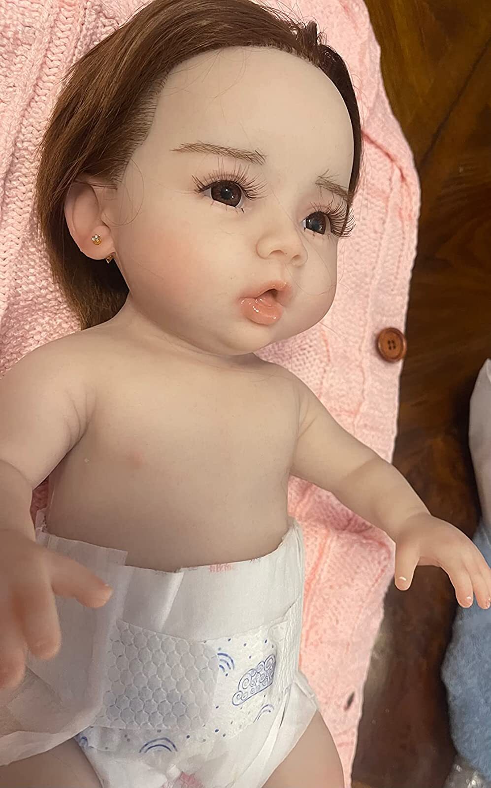 Anzi 18.5" Reborn Baby Dolls Full Silicone Baby Doll Gifts with Drink