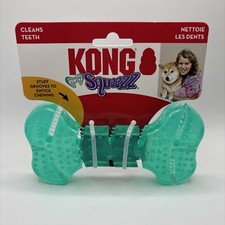 KONG Dental Squeezz Bone MEDIUM Treat Stuffable Teeth Cleaning Dog Chew toy