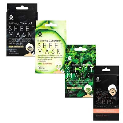 Ultimate Skincare Bundle: Charcoal Sheet Mask + Tea Tree Sheet Mask + Cucumber S