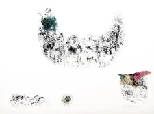 Lebadang (aka Hoi), Horses - Variation 1 (Blue, Beige and Pink), Hand-Colored Li