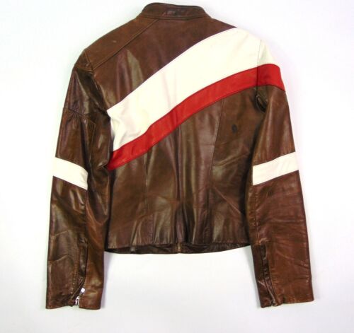 Chaqueta de Cuero Marrón Dakota Tag Heuer Piedra Cuero Genuino | Para Mujer Talla M - Imagen 3 de 15