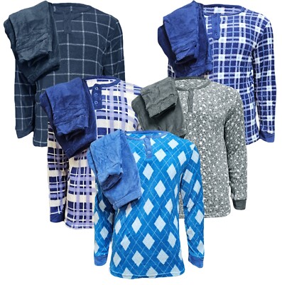 PIGIAMA UOMO INVERNALE CALDO PILE SOFFICE CORAL MAGLIA PANTALONE