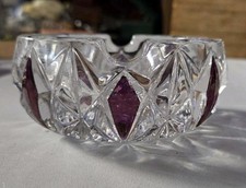 Vtg HEAVY Clear and Iridescent Purple Diamond...