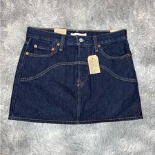 Levi  s Women  s Denim Icon Western Mini Skirt - Dark Wash Size 28 NWT