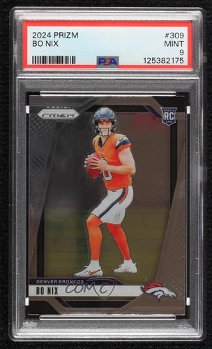 2024 Panini Prizm Rookies Bo Nix #309 PSA 9 MINT Rookie RC