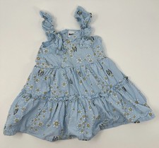 Bluey Character Floral Sun Dress Daisy 2T Cartoon TV Show Tiered Ruffles