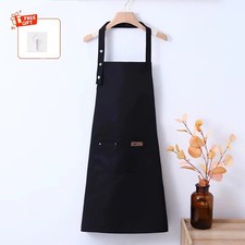1pc Waterproof Oil-Proof Apron with Pocket Polycotton Stain-Resistant Fashion