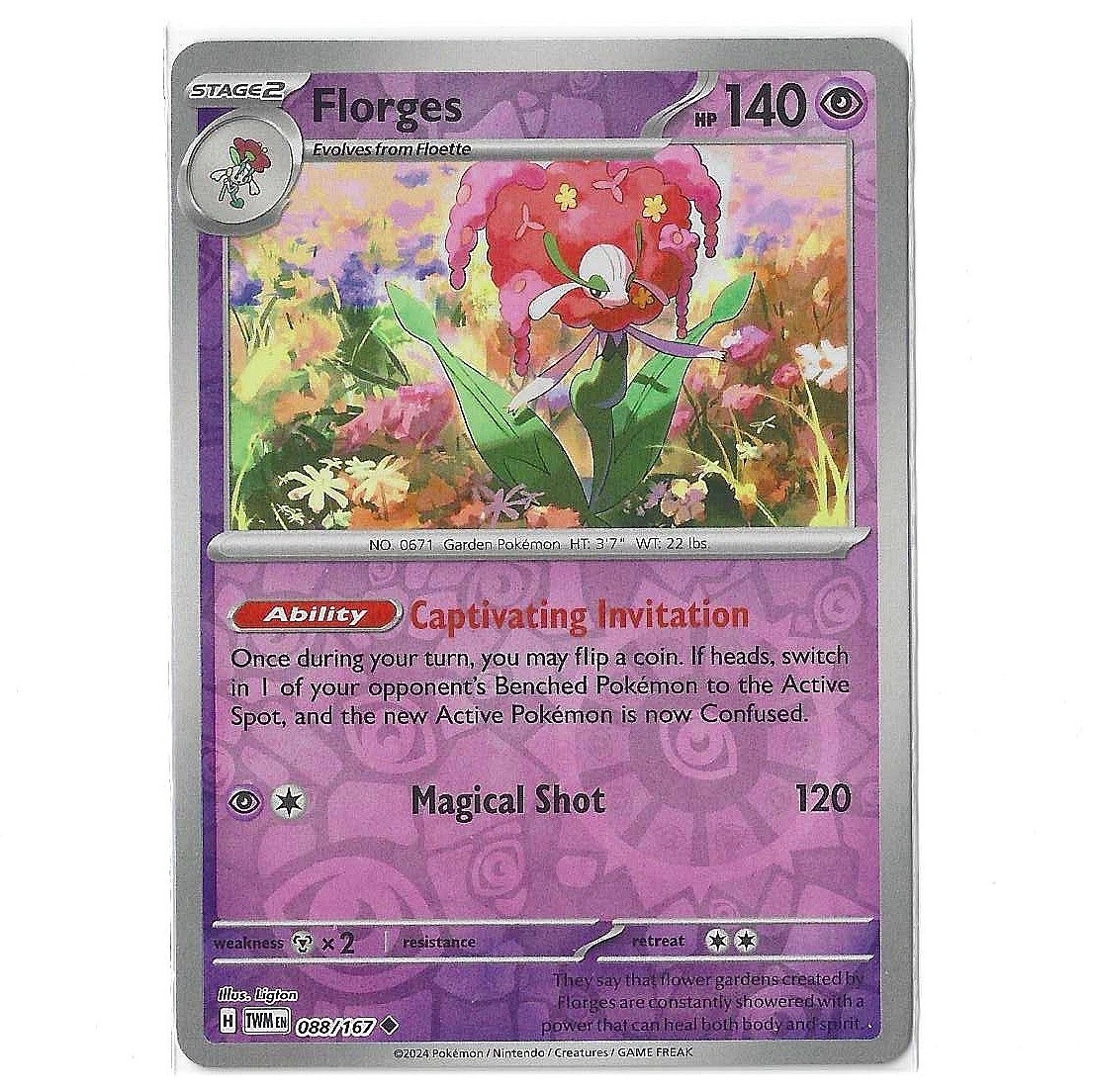 Florges 88/167 Reverse Holo Uncommon Twilight Masquerade NM Pokemon TCG