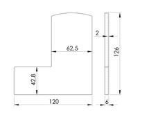 Endkappe Aluminium Satin-ELOX f&uuml;r Aluprofil AL/0006-UNO-S-E Treppe Gel&auml;nder
