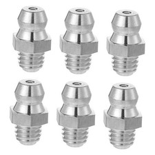 6 Pcs Stainless Steel Straight Grease Fitting, M6 x 1Mm Thread Hydraulic