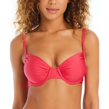 Sanctuary Bikini Swim Top Red Solid Underwire, Size L