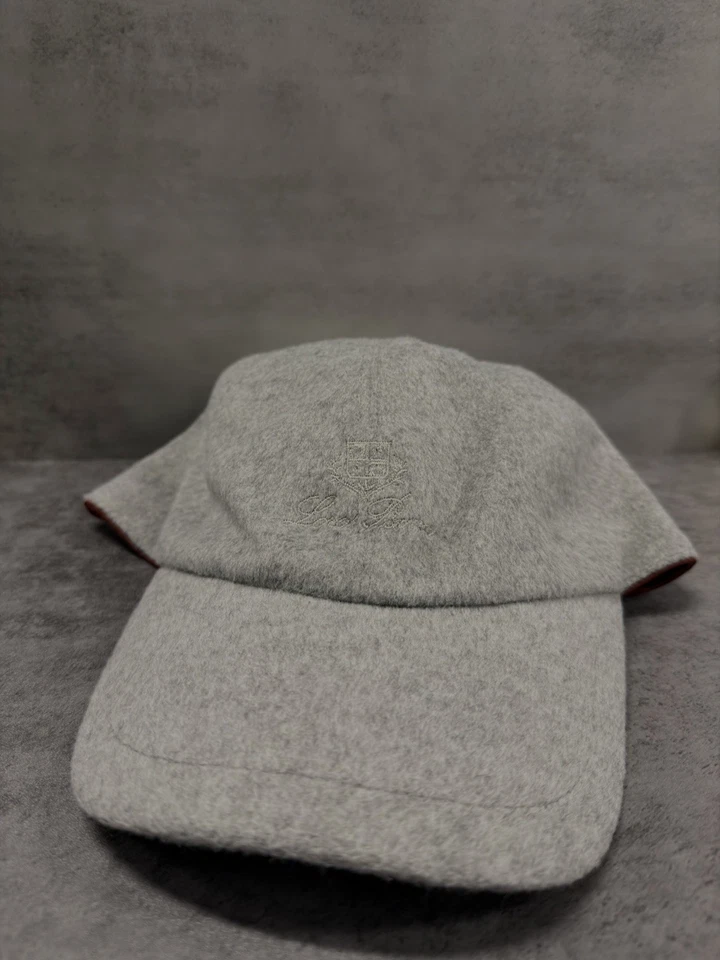 Gorra de béisbol Loro Piana para hombre negra con logotipo sistema de tormenta de cachemir talla grande Foto 4 de 4