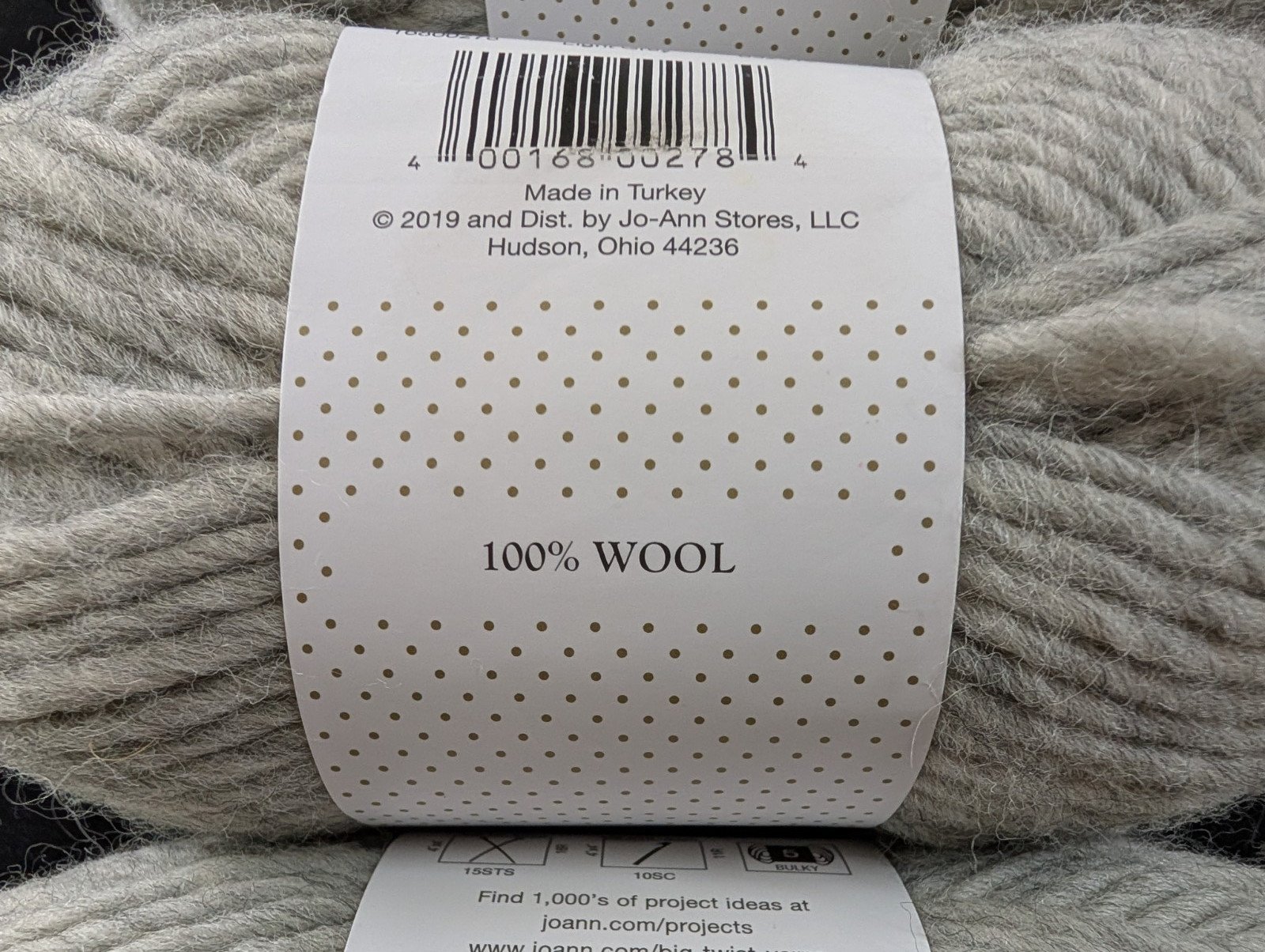 Buttercream Luxe Craft Roving Yarn - Light Grey - 100% Wool - 3 skeins