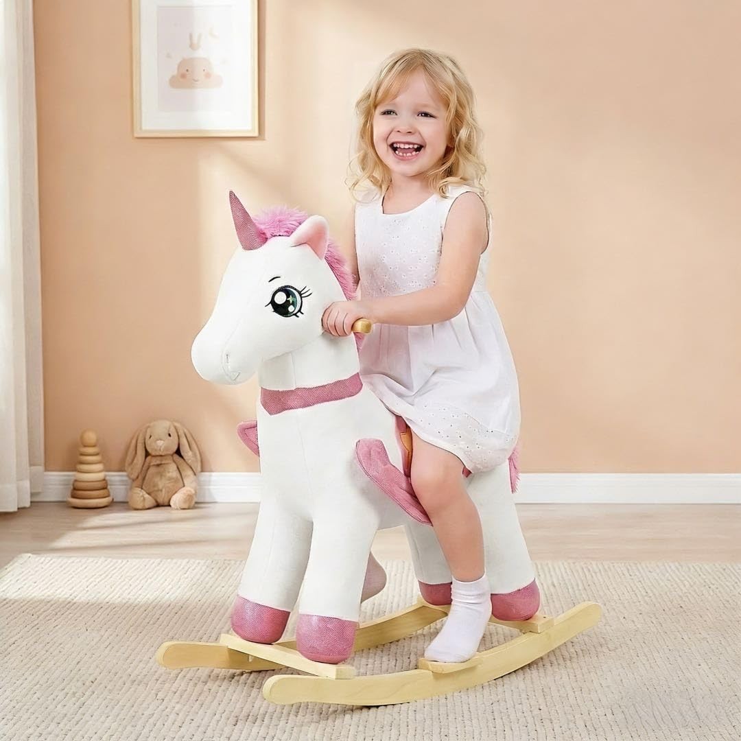 Cheval à bascule licorne fée arc-en-ciel le cadeau de premier anniversaire idéal pour fille