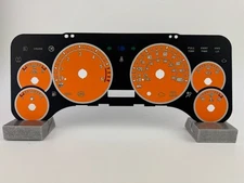 US Speedo Orange Jeep Wrangler Gauge Face for Clusters 02-06 (Full Time Icon)