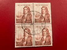 DAMPIER Australia 50c block of four postage stamps
