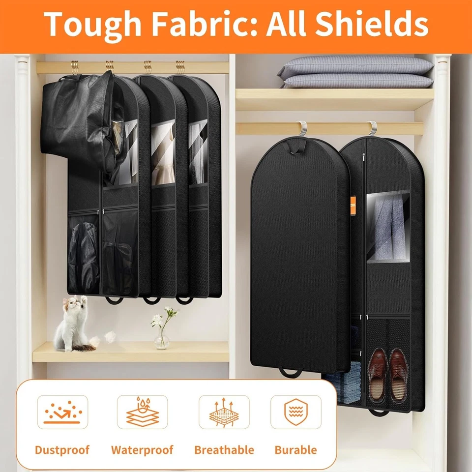 43" Suit Bags for Men Travel, Travel Garment Bag Carry On, Durable Thick - Image 4 of 4