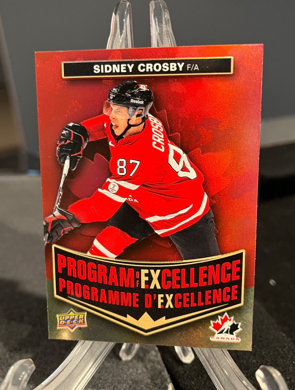 Sidney Crosby #POE-5 Hockey Cards 2025 Upper Deck Tim Hortons Team Canada Program of Excellence trading card — raw and PSA graded price guide