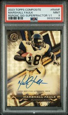 2023 Topps Resurgence Auto Marshall Faulk #RAMF Rsrgnc Superfractor 1/1 PSA 9