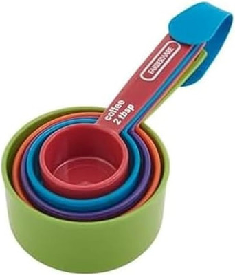 5-Piece Measuring Cup Set with Coffee Scoop, Durable Plastic Nesting Measuring C