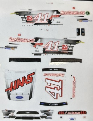 Custom 2021 Cole Custer #41 Haas 1/64 Scale NASCAR Peel & Stick Decals