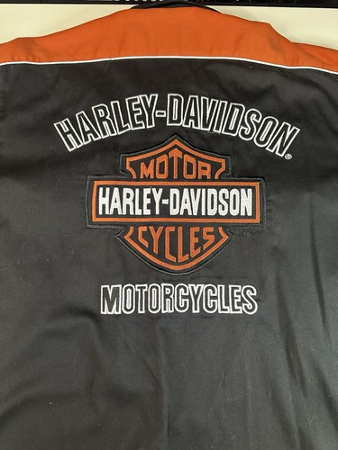 Camicia Harley Davidson nera ricamata con bottoni moto motociclista taglia XL - Foto 10 di 13