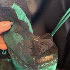 Victoria's Secret Black Lace & Satin Polyester Teddy Bodysuit Winter Green New! — photo 3