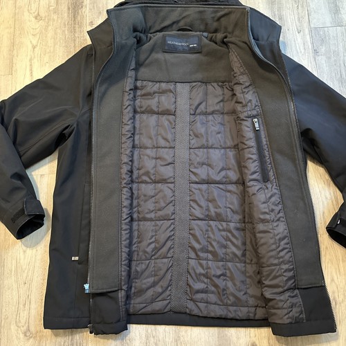 Weatherproof Men Size XL Black Nylon Fleece Lined Hooded Winter Snow Jacket - Picture 9 of 13