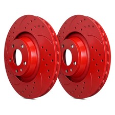 For Dodge Dart 67-72 Double Double Drilled Slotted 1-piece Front Brake Rotors