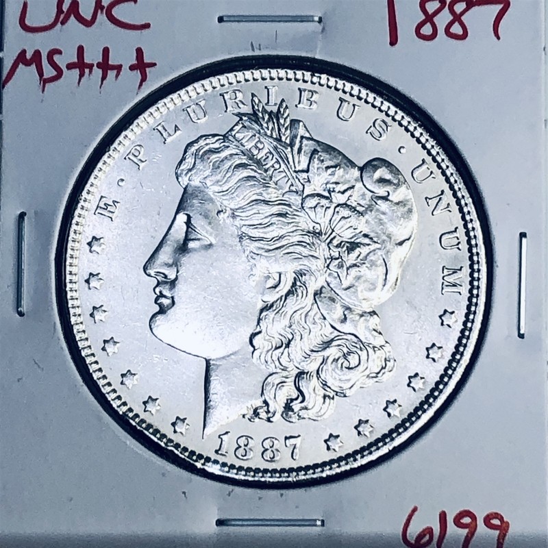 1887 BU GEM MORGAN SILVER DOLLAR UNC MS+++ U.S. MINT RARE COIN 6199