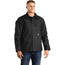 BERNE APPAREL Mens Heritage Rigid Duck Insulated Work Chore Jacket Black 2XLTall
