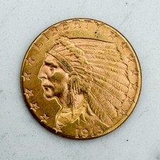 AU 1913 Indian Head Gold Quarter Eagle (all original!) U.S. $2.50 Great detail