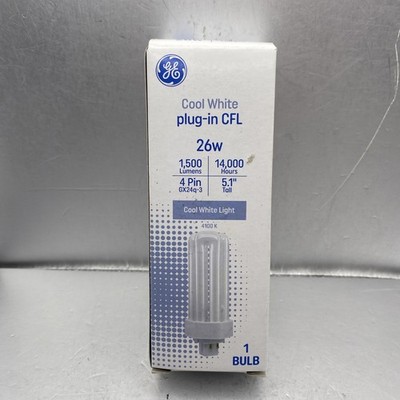 GE CFL 4pin 5.1'' tall 26W CW 3Tube Bulb -30196 - Open Box