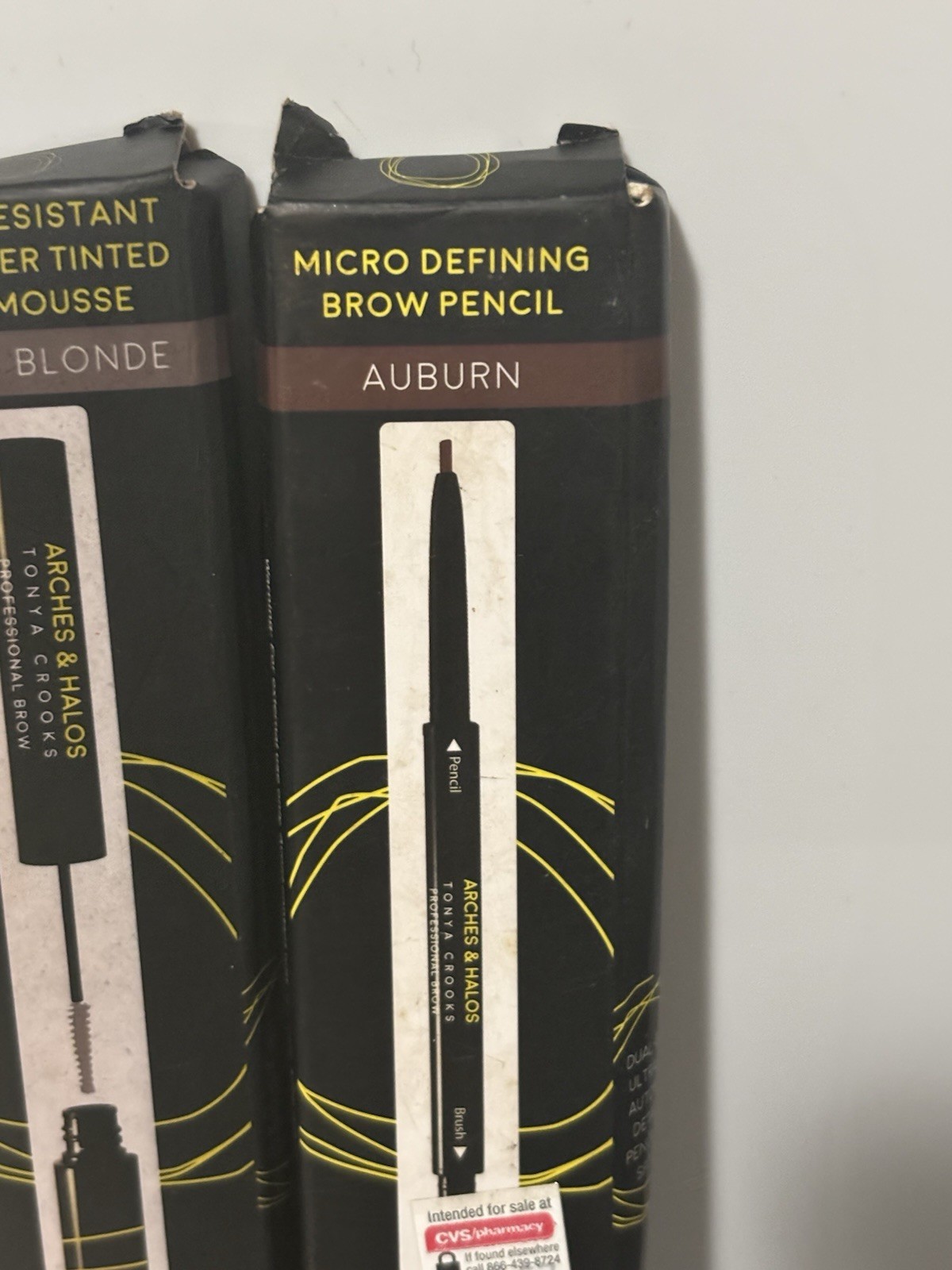 3x Arches and Halos 1x Auburn Eyebrow Pencil, 1x Mocha Blonde Mousse, 1x Primer