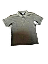 Lacoste Men  s Slim Fit Polo Shirt Gray Pique Cotton Short Sleeve Medium M