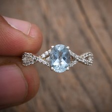 Blue Aquamarine Ring, 925 Sterling Silver, Stunning Ring, Wedding Ring